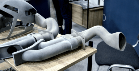 MJF 3D Printed Car parts on table