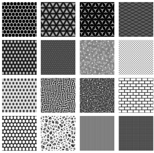 16 different multi jet fusion (mjf) texture patterns for 3d printed parts